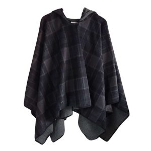 poncho diseño a cuadros