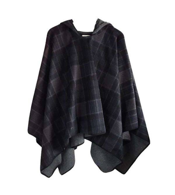 poncho diseño a cuadros